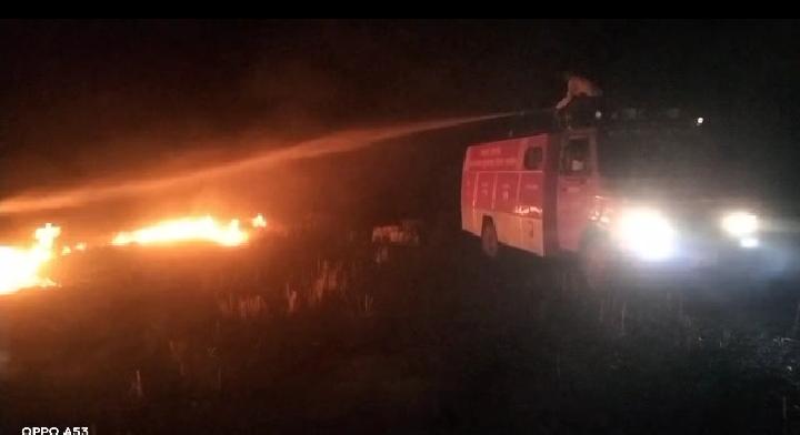 जिला प्रशासन के आदेश के बाद भी नहीं थम रही नरवाई की आग