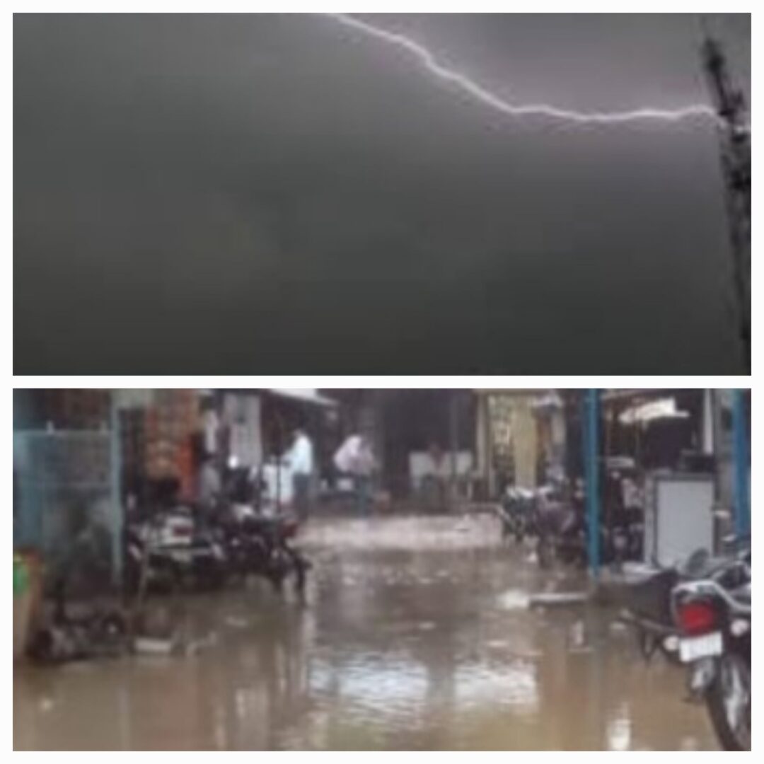 लगातार हो रही बारिश से जनजीवन अस्त व्यस्त ।किसान खुश ।