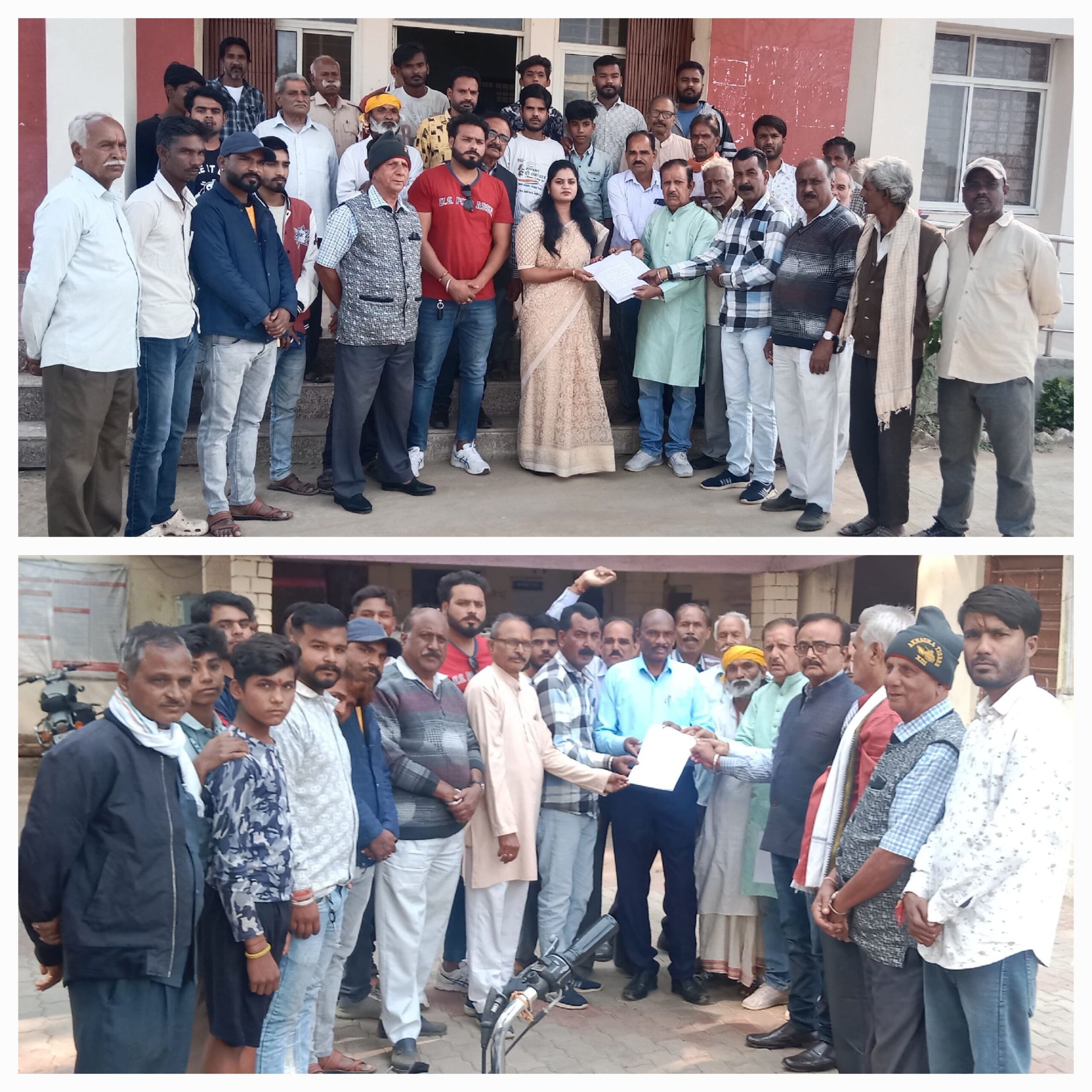 नगर में वार्ड नं13 मे वाटर फिल्टर प्लांट के नजदीक सीवेज ट्रीटमेंट प्लांट के विरोध में सौंपा ज्ञापन ।किया विरोध।