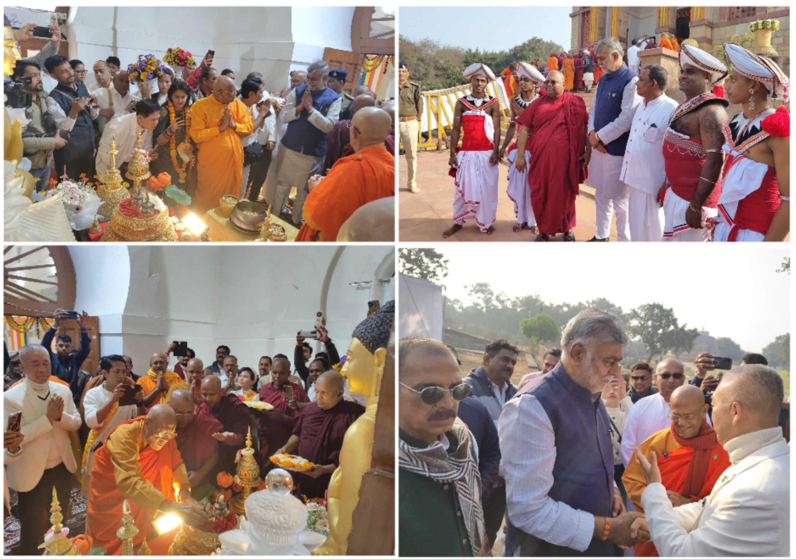 आज बौद्ध वार्षिकोत्सव के प्रथम दिन मप्र के पंचायत मंत्री ने की पवित्र आस्थियो की पूजा अर्चना