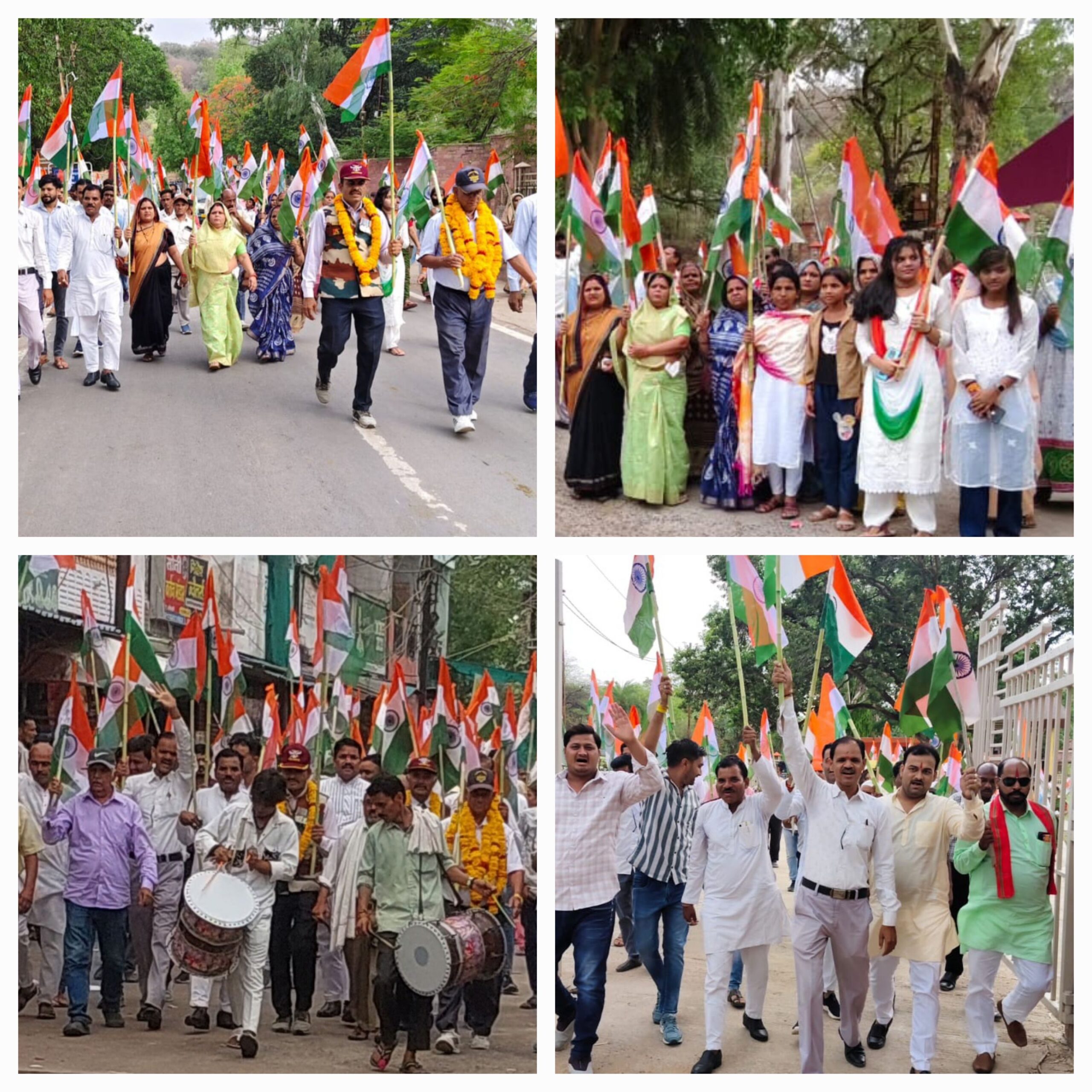 सांची में निकली ऐतिहासिक तिरंगा यात्रासैनिकों के पराक्रम को सलाम, आतंकवाद के खिलाफ जनजागरण का संदेश ।