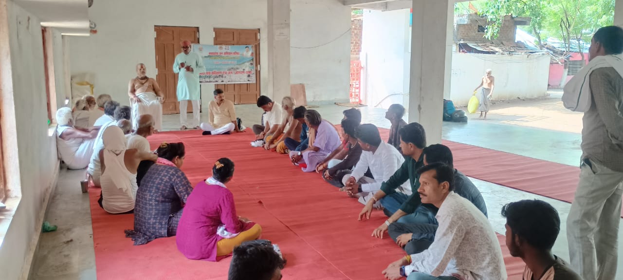 बाड़ी विकासखण्ड के ग्राम सौजनी, सर्रा, मागरोल, अलीगंज आदि ग्राम में पहुंची नर्मदा पथ सर्वेक्षण जन जागरण यात्रा