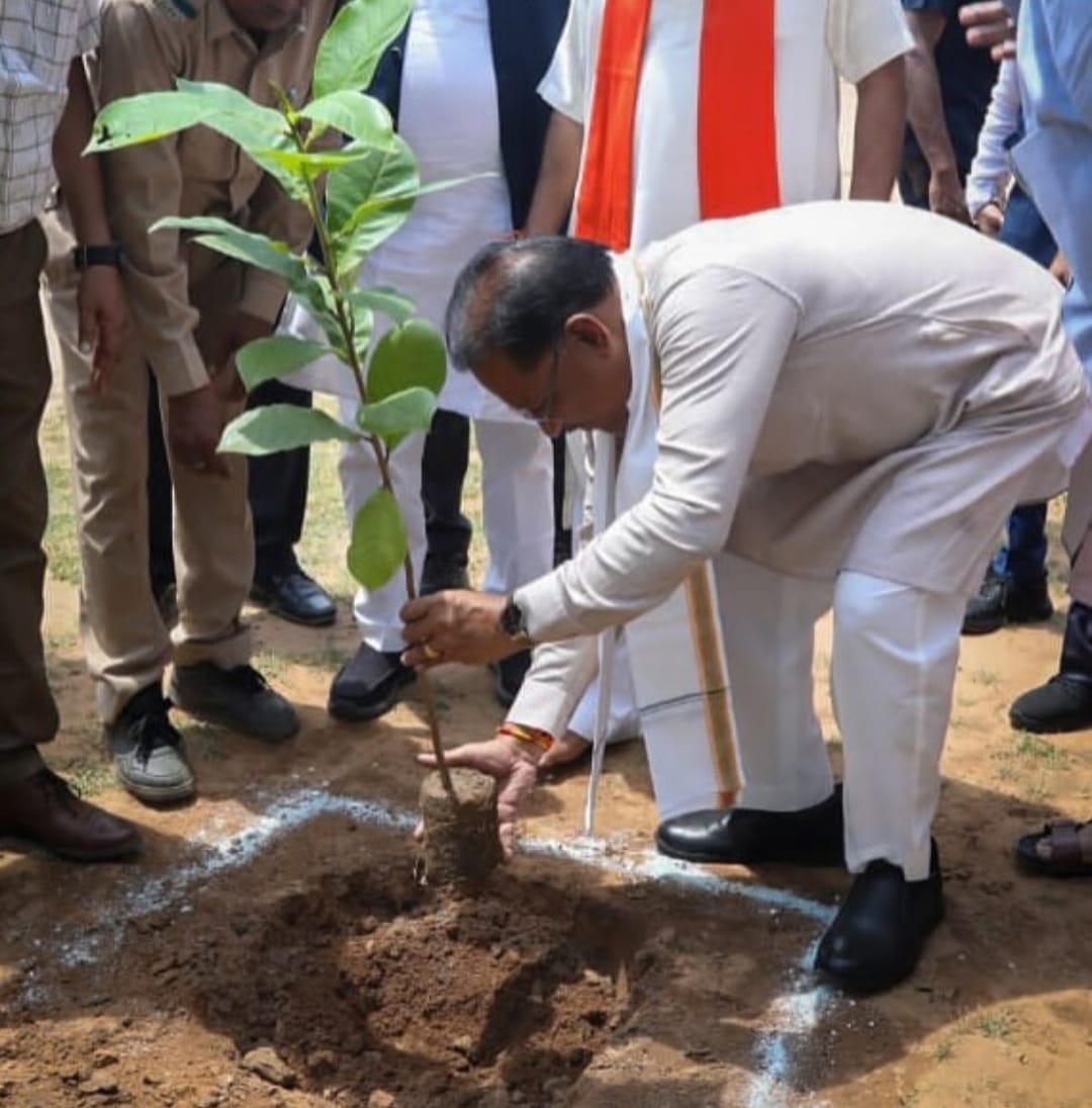 विश्व पर्यावरण दिवस के अवसर पर कल काकेंर के संबलपुर स्थित हाई स्कूल मैदान परिसर मैदान में मुख्यमंत्री विष्णु देवशय ने एक पेड़ मां के नाम अभियान के तहत बादाम का पौधा रोपा,