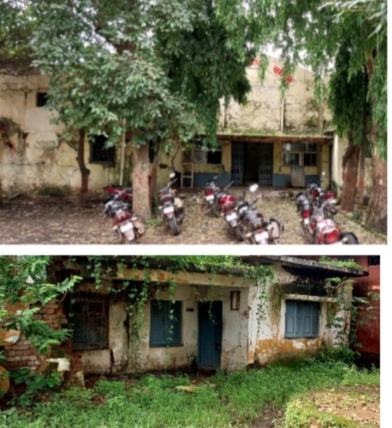 सांची में जर्जर भवनों से बेखबर प्रशासन, अनहोनी का कर रहा इंतजार।