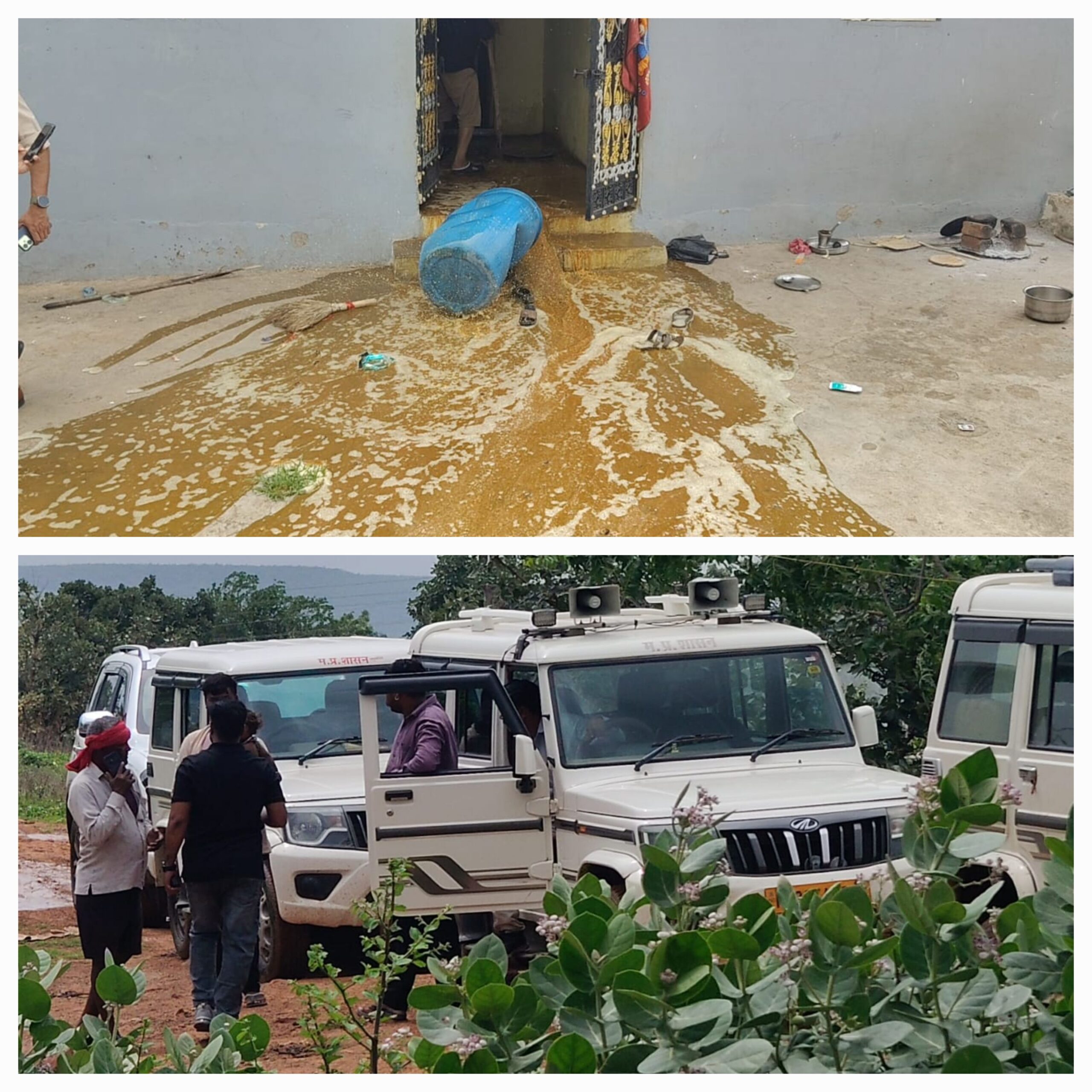 सांची पुलिस व आबकारी विभाग की संयुक्त कार्रवाई: 3 हजार लीटर कच्ची शराब नष्ट।