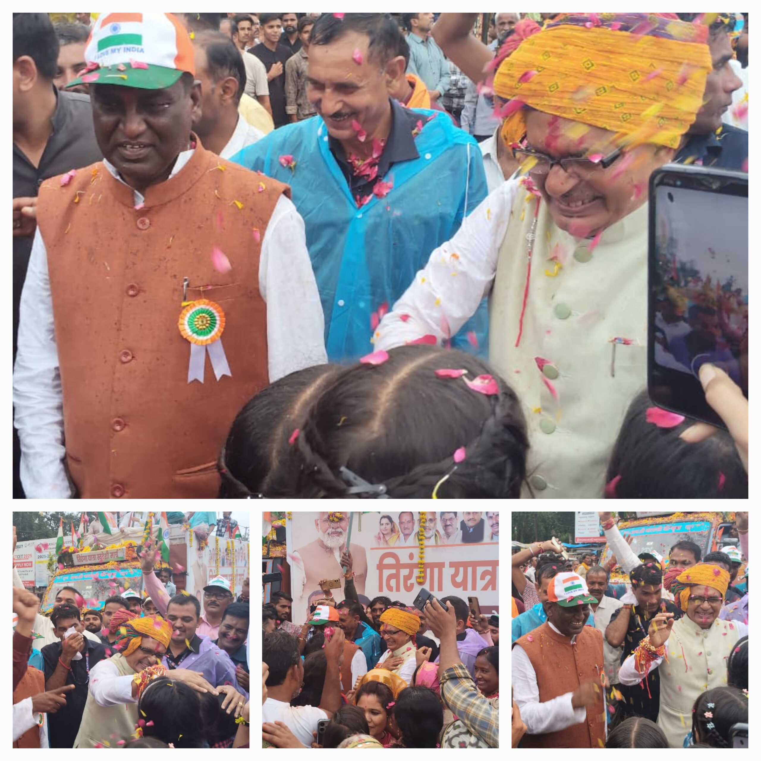 तिरंगा यात्रा विदिशा से सांची पहुंची, हुआ ऐतिहासिक स्वागत।