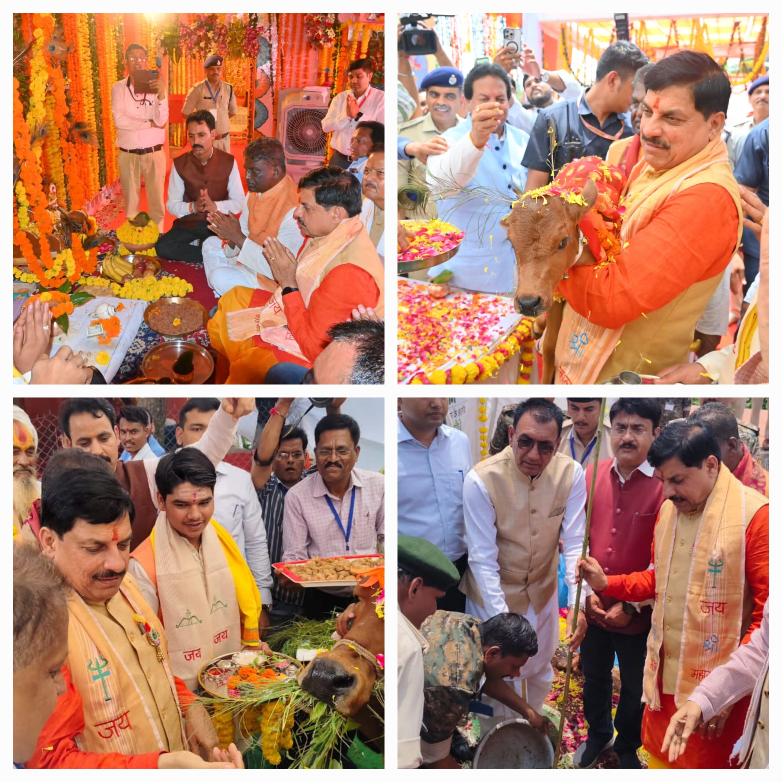 मुख्यमंत्री डॉ मोहन यादव ने जिले में ग्राम महलपुर पाठा में भगवान श्रीकृष्ण के प्राचीन मंदिर पहुंचकर की पूजा-अर्चना