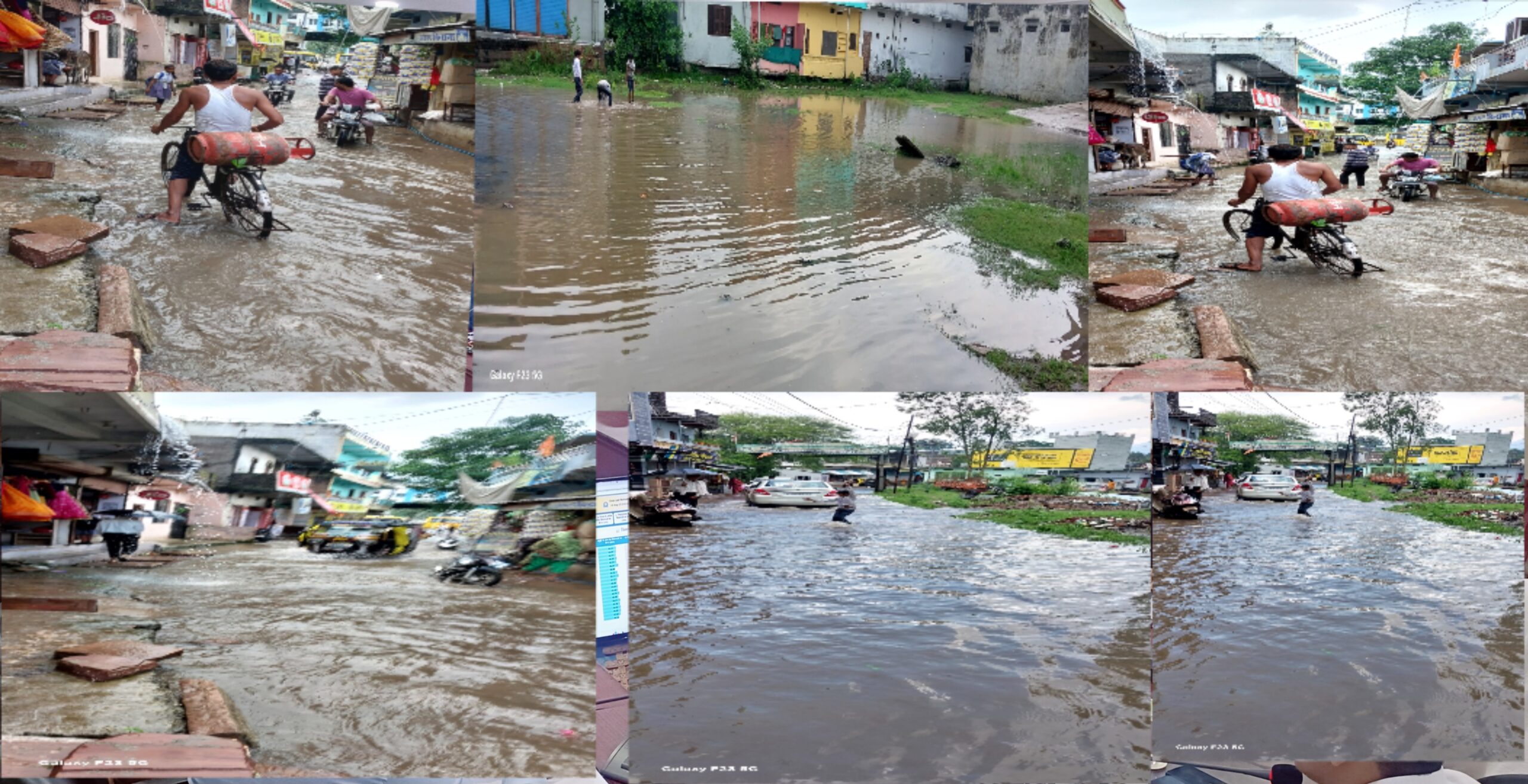 नगर में भारी बारिश से जनजीवन अस्त-व्यस्त