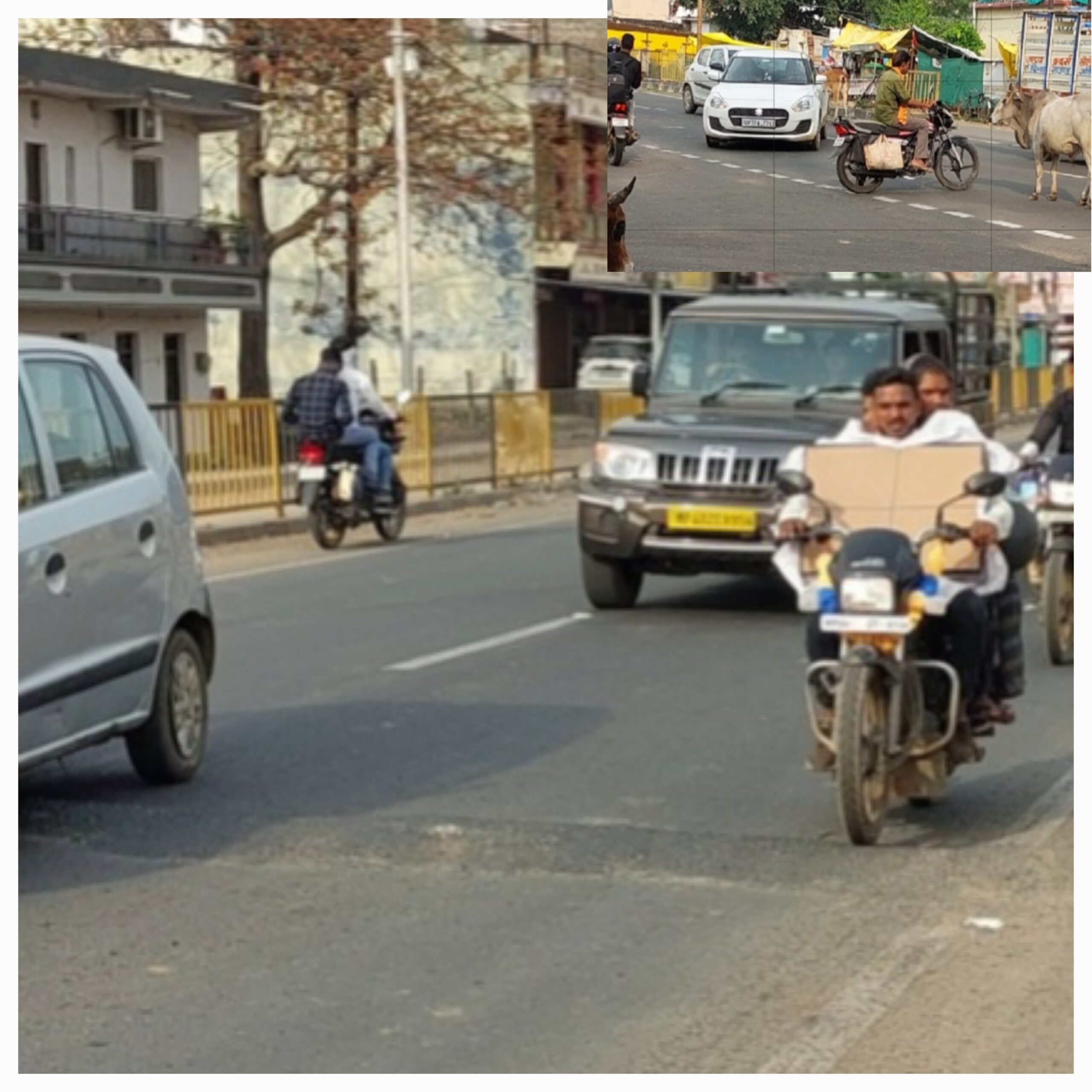 सांची की सड़कों पर अव्यवस्थित, यातायात पुलिस की तत्काल जरूरत दुर्घटना का सताता भय।