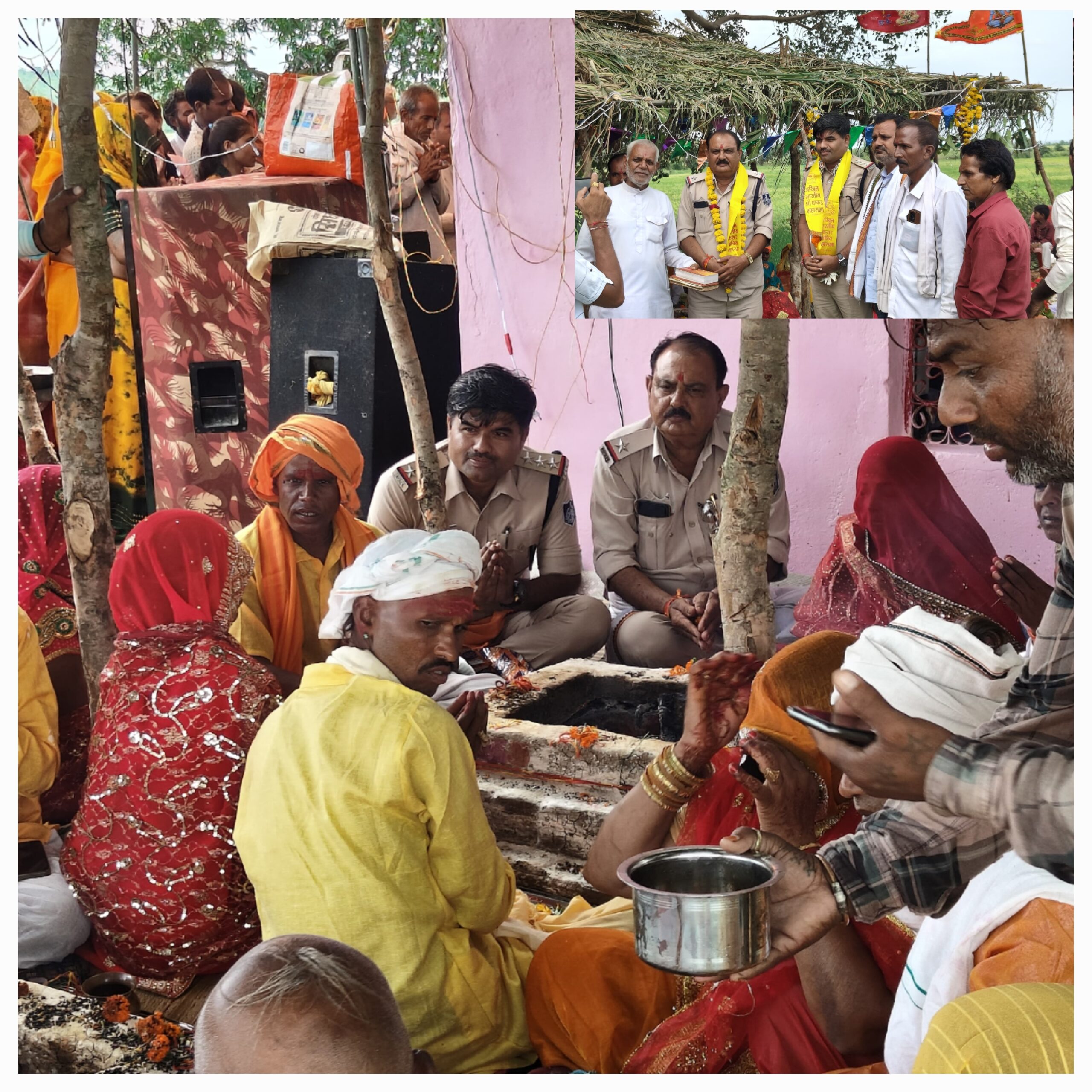 ऐरन में विधिविधान से स्थापित हुई माता की प्रतिमा, खुशी का माहौल ।