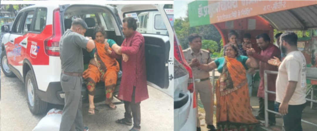 अचेत अवस्था में मिली महिला को पुलिस ने पहुंचाया अस्पताल, परिवार से मिलाया।