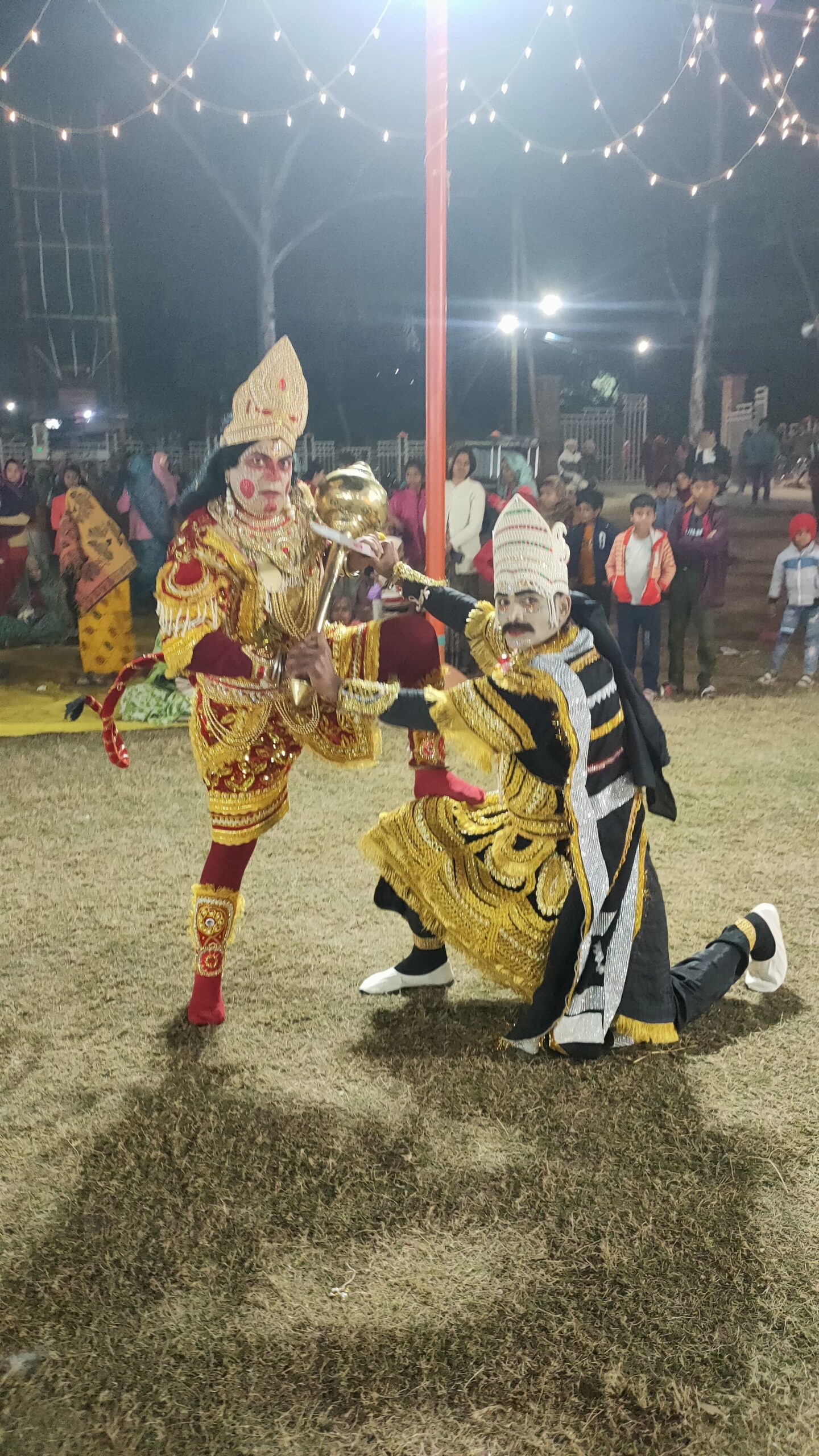 सांची रामलीला में अहिरावण वध की लीला का हुआ मंचन