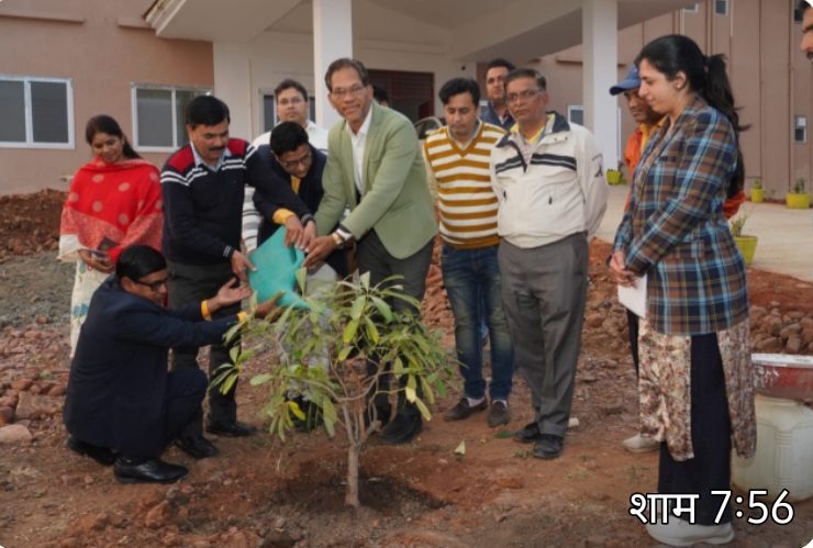 सांची बौद्ध-भारतीय ज्ञान अध्ययन विश्वविद्यालय में नववर्ष पर पौधारोपण