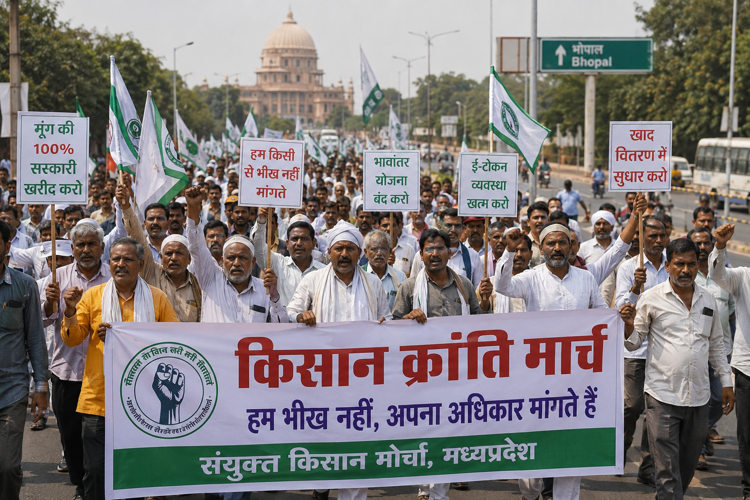 भीख नहीं, अधिकार चाहिए! बैरिकेड्स तोड़ राजधानी पहुंचे किसान, भोपाल में आर-पार की लड़ाई