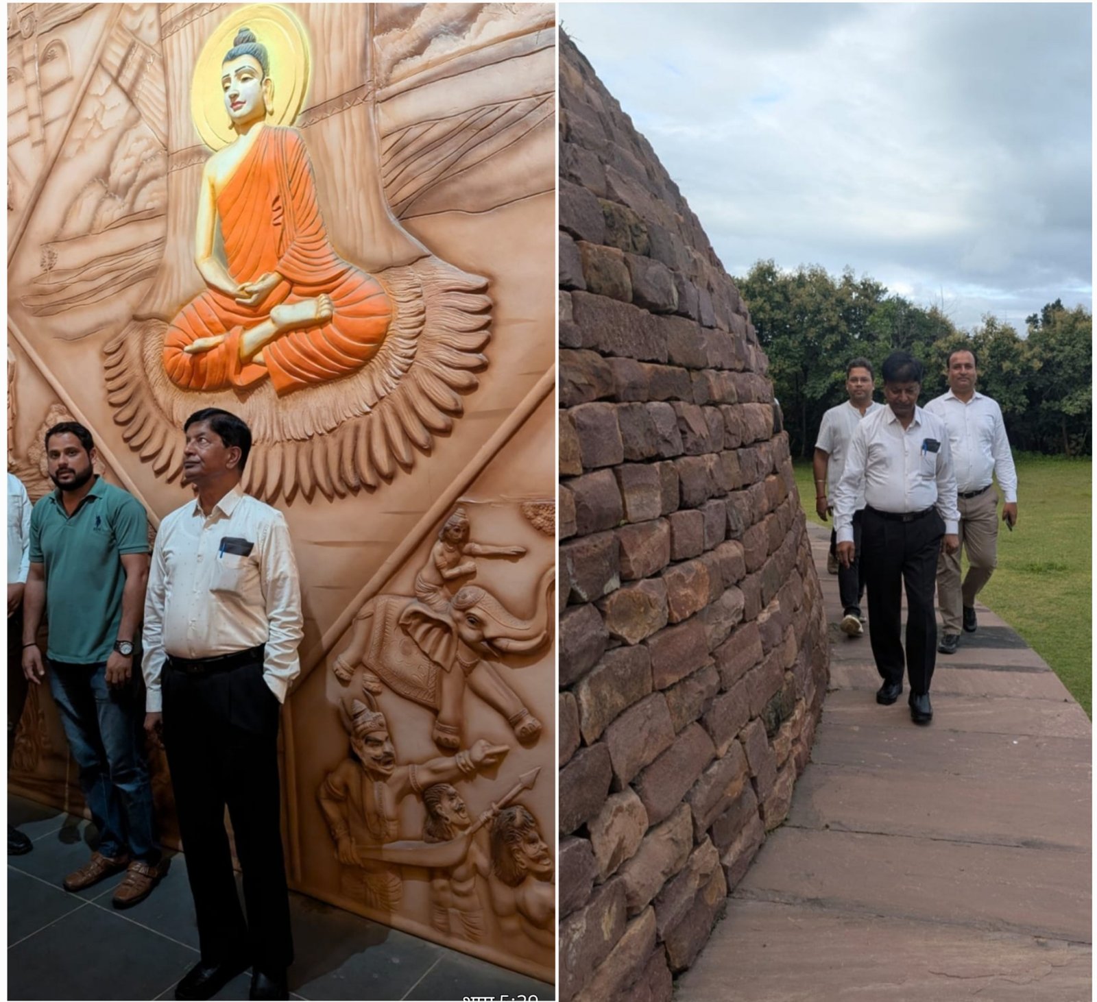 सांची विश्वविद्यालय के कुलगुरु प्रो. विमलेन्द्र कुमार ने किया सतधारा स्तूप और जम्बूद्वीप पार्क का भ्रमण