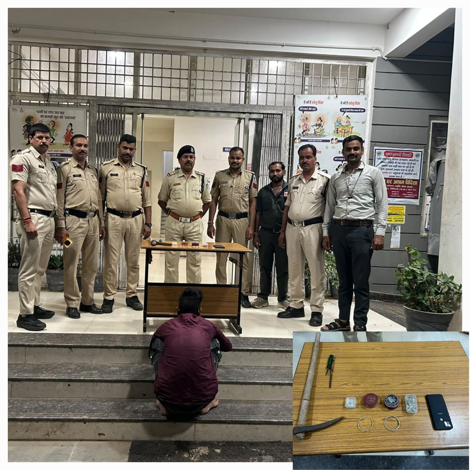 छह घंटे में नकबजनी का खुलासा, 80 हजार का माल बरामदसांची पुलिस ने आरोपी को विदिशा के शेरपुर से किया गिरफ्तार, चोरी के जेवर और मोबाइल बरामद